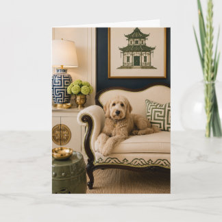 Tarjeta de Goldendoodle - Doodle Sofisticado
