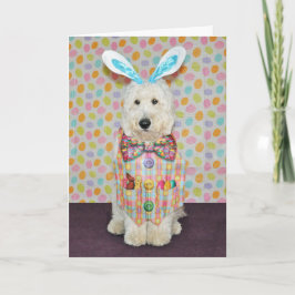 Tarjeta de Goldendoodle pascua