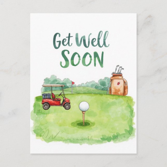 Tarjeta de golf - Campo de golf Watercolor (Anverso)