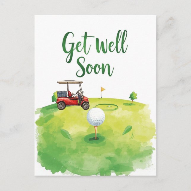 Tarjeta de golf - Campo de golf Watercolor (Anverso)