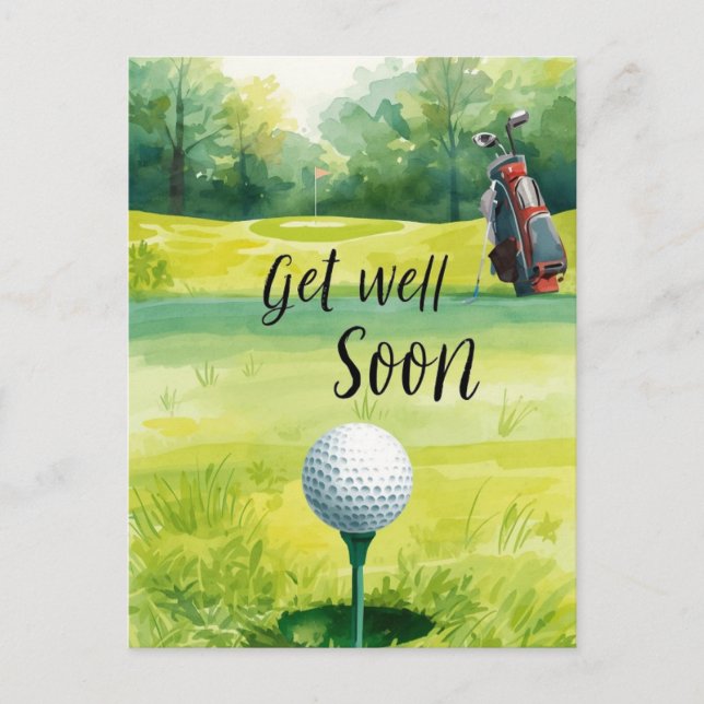 Tarjeta de golf - Campo de golf Watercolor (Anverso)