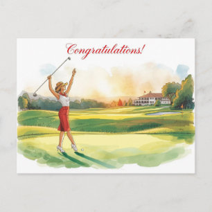 Tarjeta de golf de felicitación para golfista