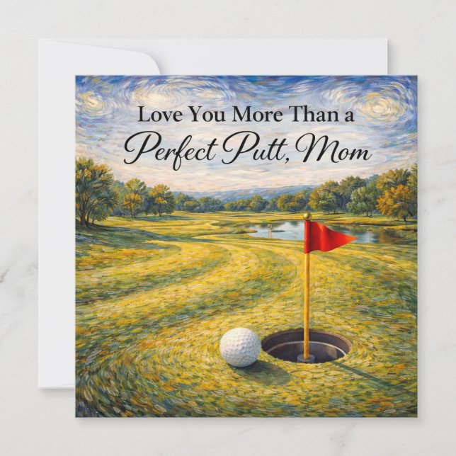 Tarjeta de golf del Día de la Madre para mamá (Anverso)