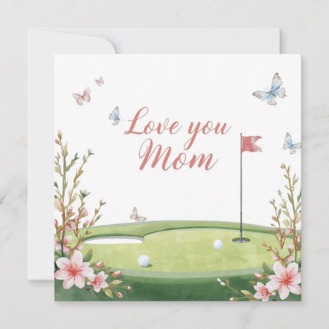 Tarjeta de golf del Día de la Madre para mamá (Anverso)