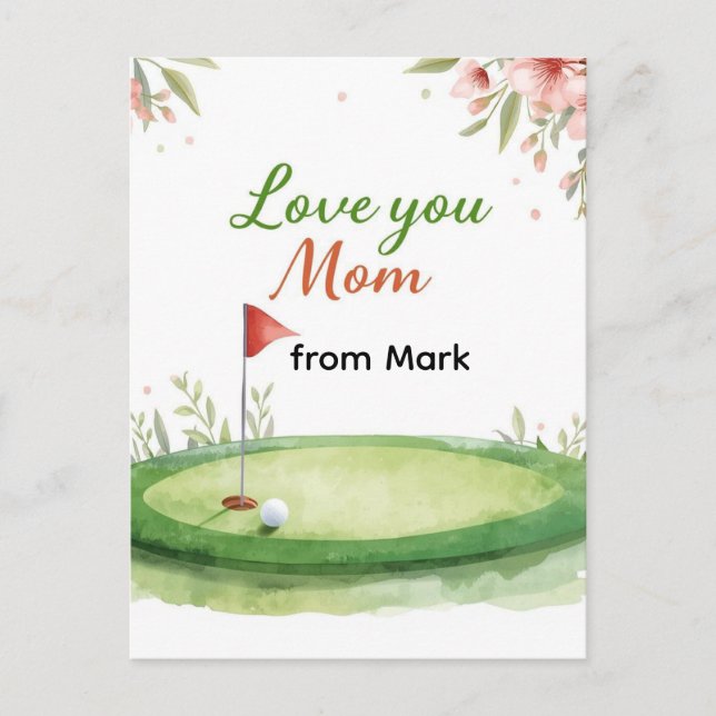 Tarjeta de golf del Día de la Madre para mamá (Anverso)