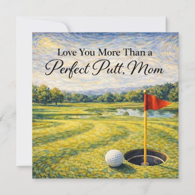 Tarjeta de golf del Día de la Madre para mamá (Anverso)