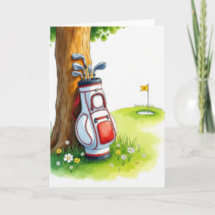 Tarjeta de Golf del Día del Padre Escénica