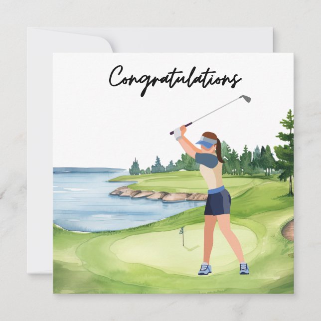 Tarjeta de Golf Felicitaciones Golf para Lady Golf (Anverso)