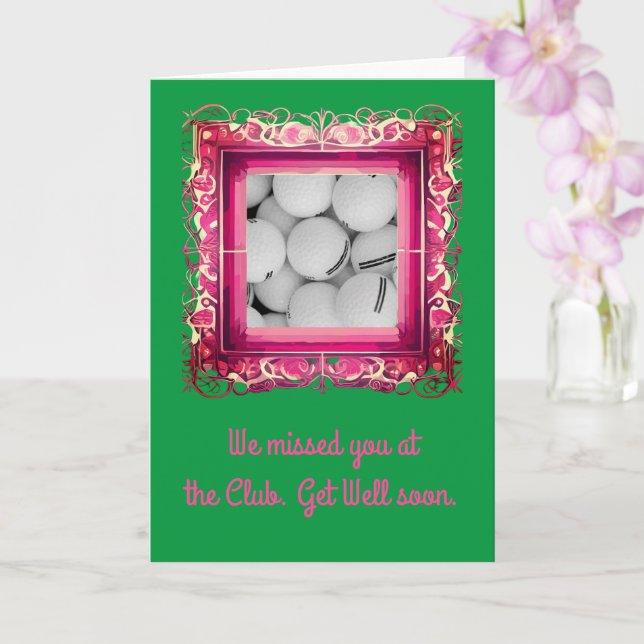 Tarjeta de Golf Get Well Card, tarjeta plegada de  (Orquídea)