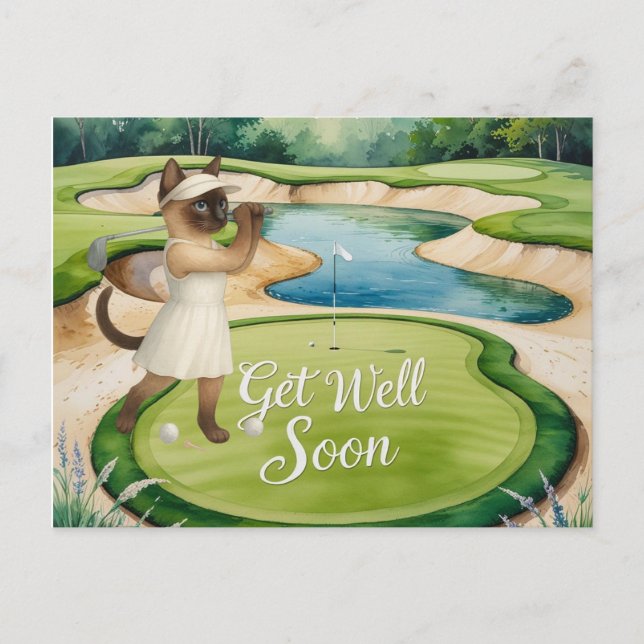 Tarjeta de Golf Get Well Soon para golfistas amant (Anverso)