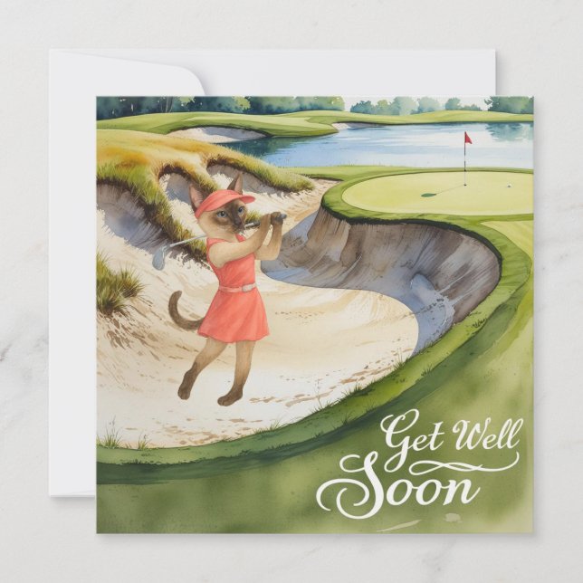 Tarjeta de Golf Get Well Soon para golfistas amant (Anverso)