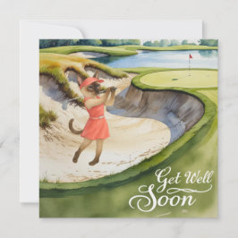 Tarjeta de Golf Get Well Soon para golfistas amant