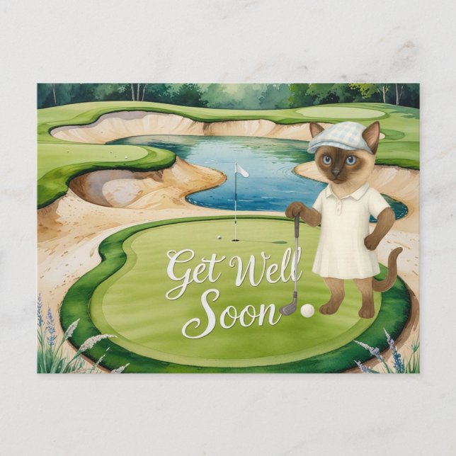 Tarjeta de Golf Get Well Soon para golfistas amant (Anverso)
