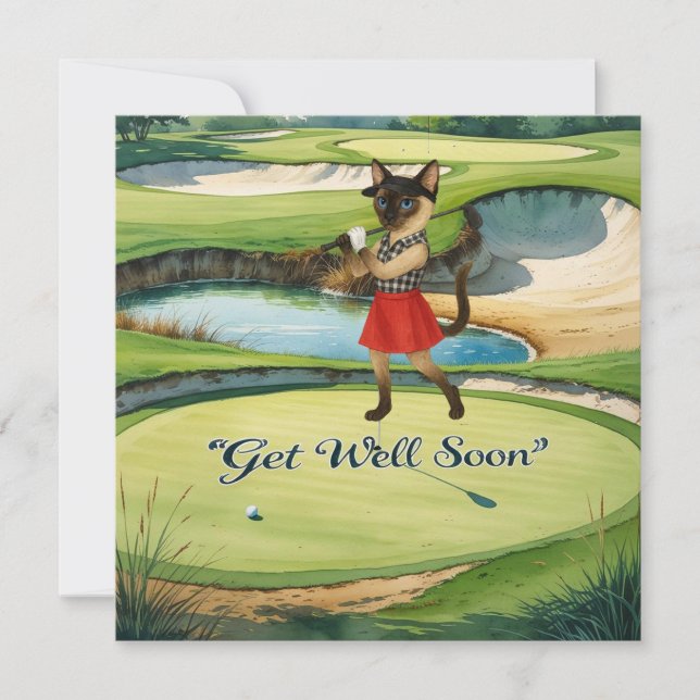 Tarjeta de Golf Get Well Soon para golfistas amant (Anverso)