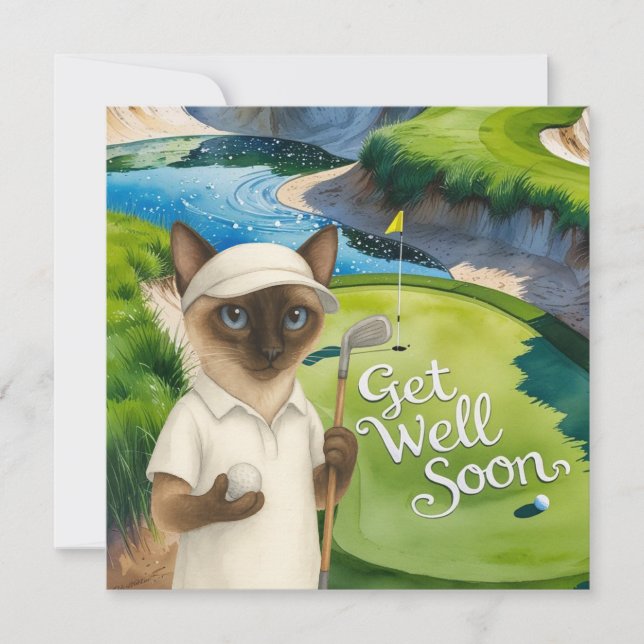 Tarjeta de Golf Get Well Soon para golfistas amant (Anverso)