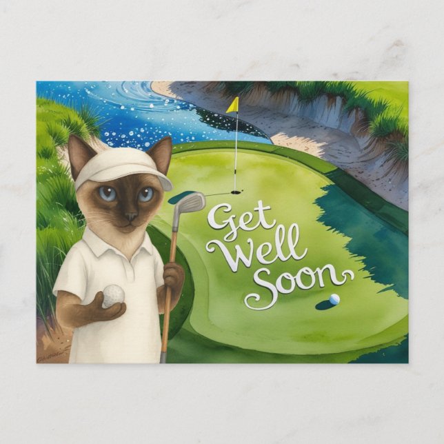 Tarjeta de Golf Get Well Soon para golfistas amant (Anverso)