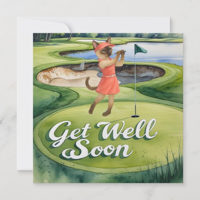 Tarjeta de Golf Get Well Soon para golfistas amant (Anverso)