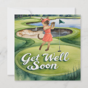 Tarjeta de Golf Get Well Soon para golfistas amant
