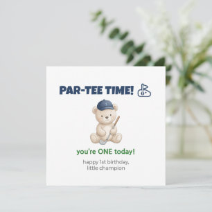 Tarjeta de Golf para el 1er Cumpleaños de Osito Te