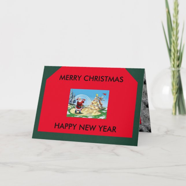 Tarjeta de golf personalizada Merry Christmas (Anverso)