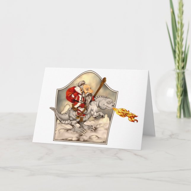 Tarjeta de Goliday del dragón del navidad (Anverso)