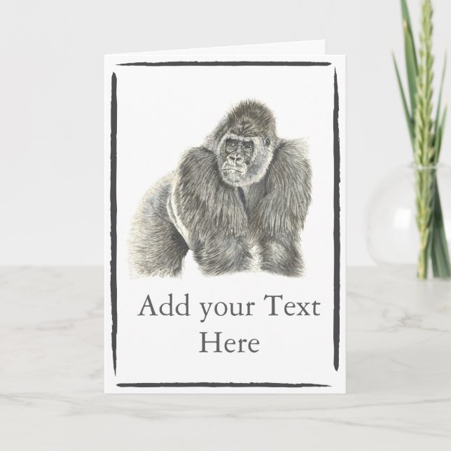 Tarjeta de Gorila Silverback personalizable (Anverso)