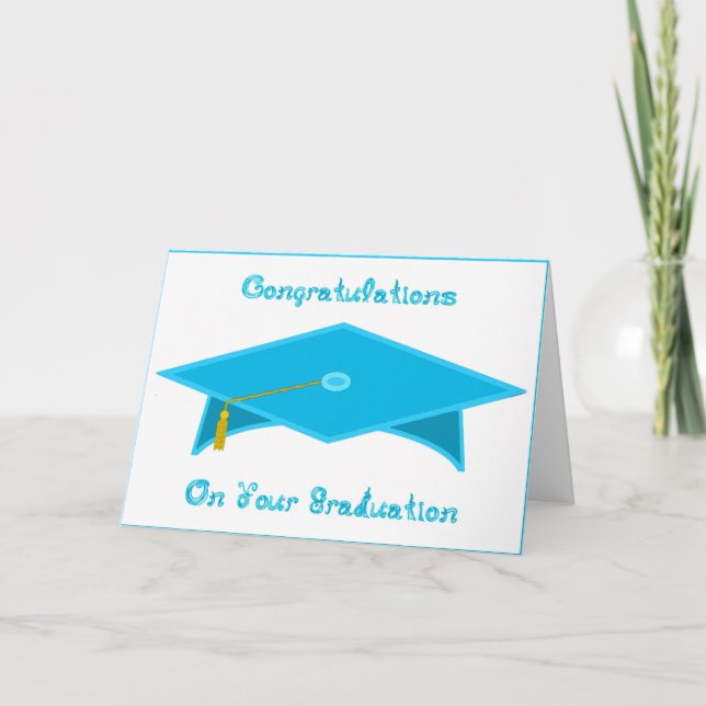 Tarjeta de Gorra de papel azul Verde azulada de ta (Anverso)