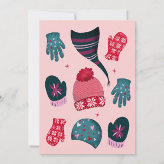 Tarjeta de Gorras de invierno y Navidades de Mitte