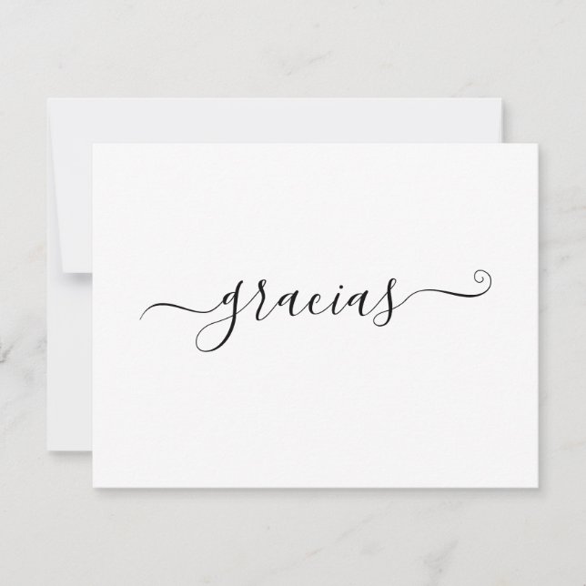 Tarjeta de Gracias blanca Minimalista moderna (Anverso)