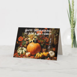 TARJETA DE GRACIAS DE FAMILIA Y HIJO DE FANTASÍA