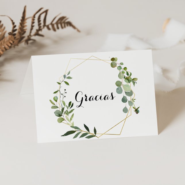 Tarjeta de Gracias del Boda plegado geométrico tro (Subido por el creador)
