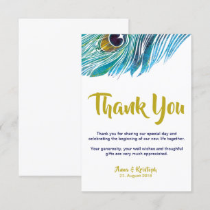 TARJETA DE GRACIAS DEL PAVO REAL