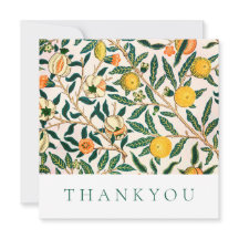 TARJETA DE GRACIAS PLANA: WILLIAM MORRIS : POMEGRA