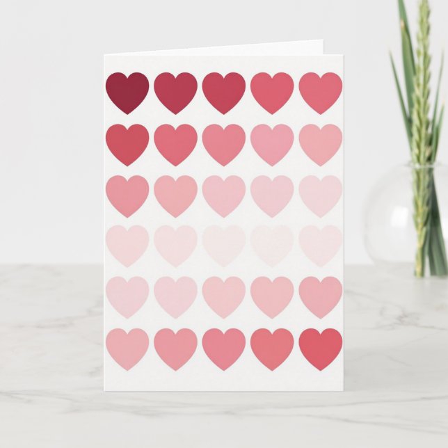Tarjeta de gradiente de corazones de amor (Anverso)