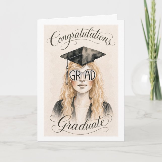 Tarjeta de Graduación 2026 Chica (Anverso)