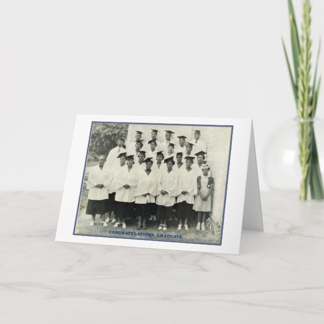 Tarjeta de graduación afroamericana vintage (Anverso)