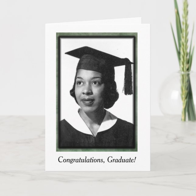 Tarjeta de graduación afroamericana vintage (Anverso)