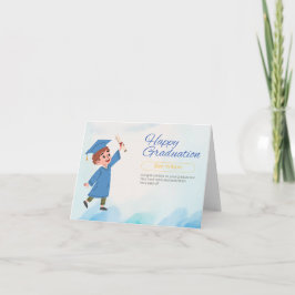 Tarjeta de graduación azul clásica