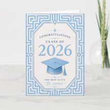 Tarjeta de Graduación Azul y Blanco 2026