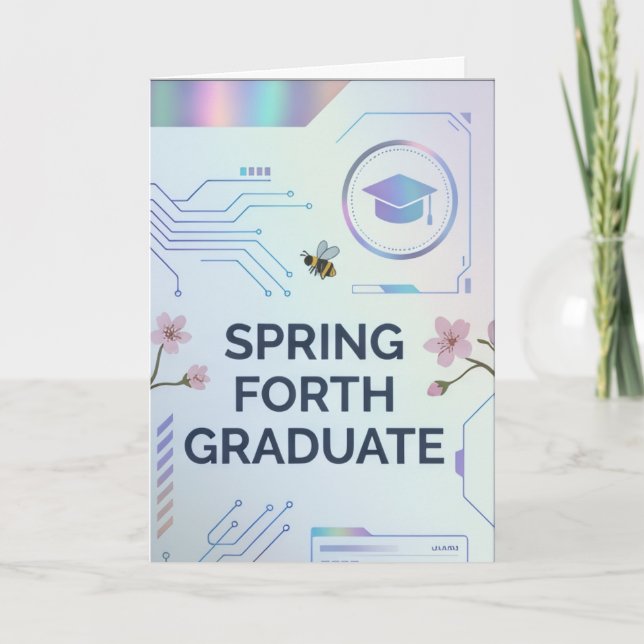 Tarjeta de Graduación Celestial con Acuarela Futur (Anverso)
