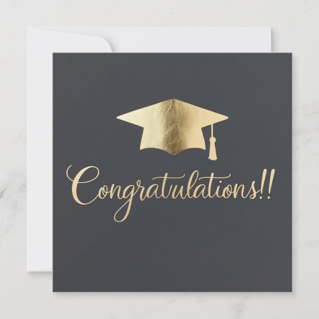 Tarjeta de graduación clásica y elegante (Anverso)