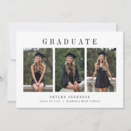 Tarjeta de graduación con collage de fotos de guió