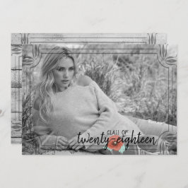 Tarjeta de graduación con flores de amapola de mad