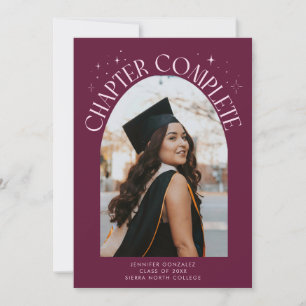 Tarjeta de Graduación con Foto de Arco de Arándano