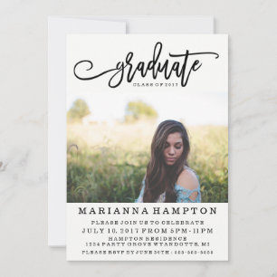 Tarjeta de graduación con foto   Invitación modern