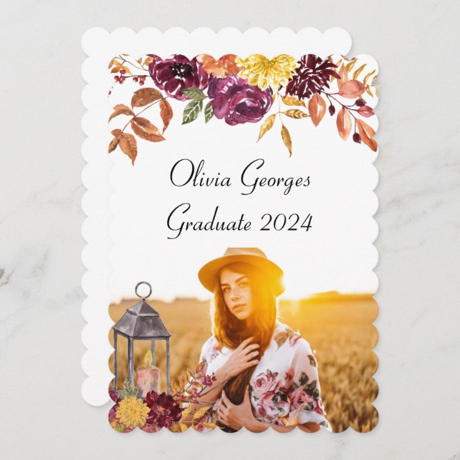 tarjeta de graduación con foto personalizada (Anverso / Reverso)