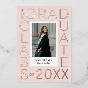Tarjeta de graduación con marco de papel de alumin