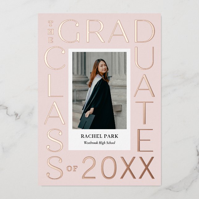 Tarjeta de graduación con marco de papel de alumin (Anverso)