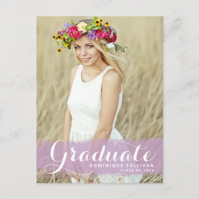 Tarjeta de graduación con salpicadura de acuarela  (Anverso)