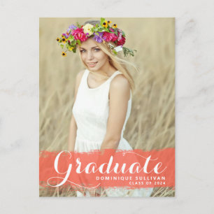 Tarjeta de graduación con salpicadura de acuarela 